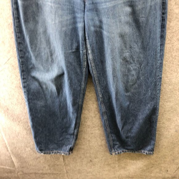 H&M Super Baggy Low Waist Jeans Womens 16 Blue Loose Fit Medium Wash Wide Leg - Picture 4 of 11
